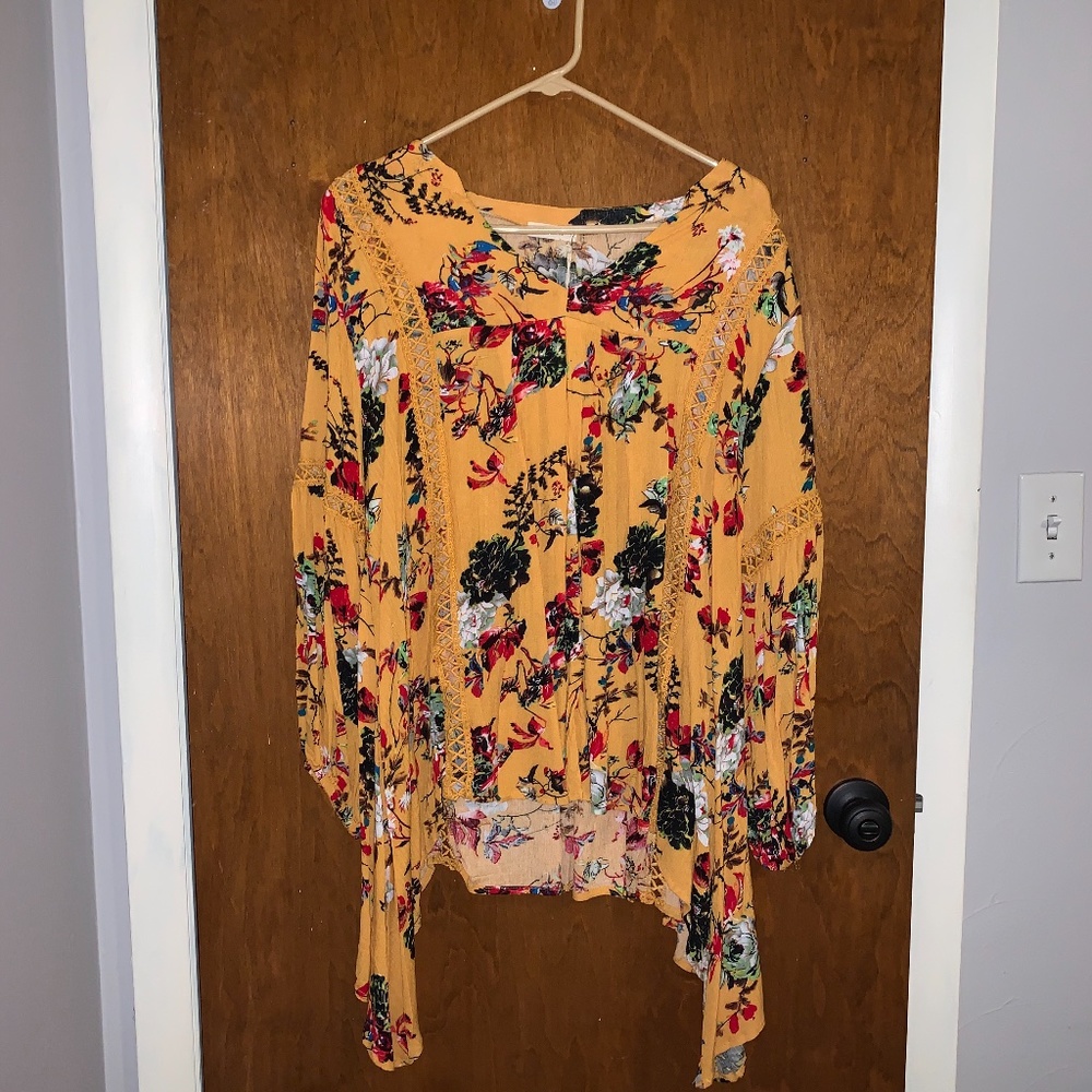 Large Golden Boho Blouse